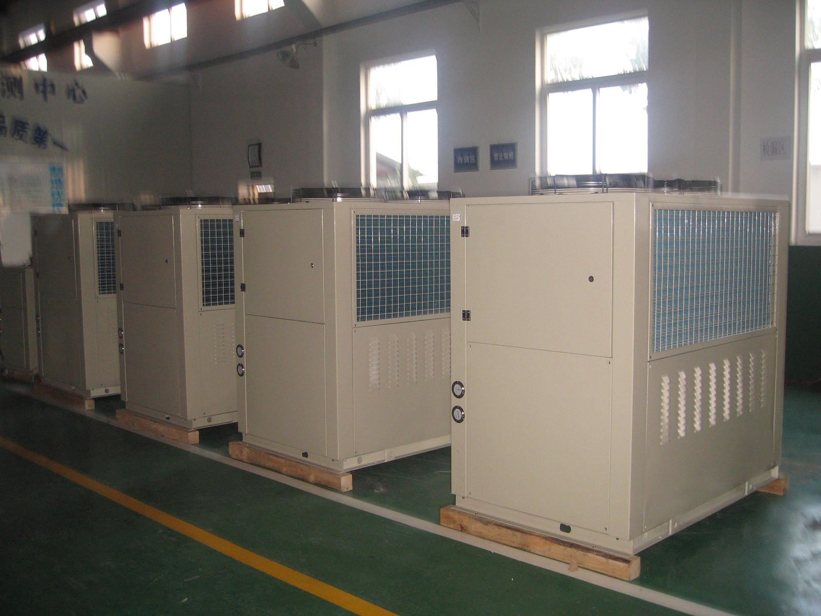 Two small air cooled chiller installation